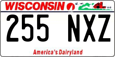 WI license plate 255NXZ