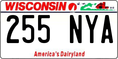 WI license plate 255NYA
