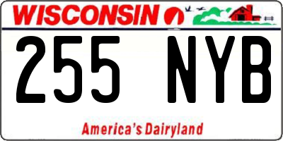 WI license plate 255NYB