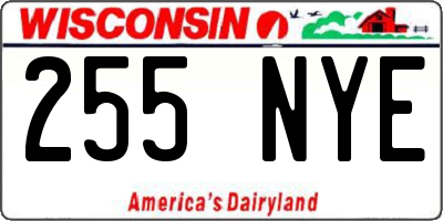 WI license plate 255NYE