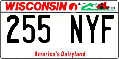 WI license plate 255NYF