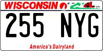 WI license plate 255NYG