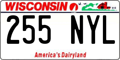 WI license plate 255NYL