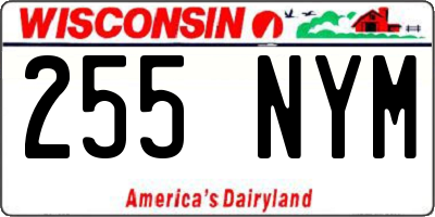 WI license plate 255NYM