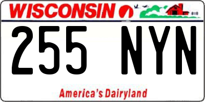 WI license plate 255NYN