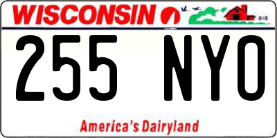 WI license plate 255NYO
