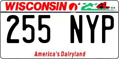 WI license plate 255NYP