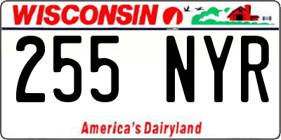 WI license plate 255NYR