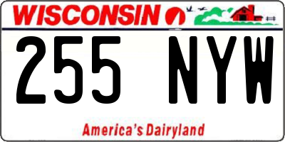 WI license plate 255NYW