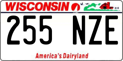 WI license plate 255NZE