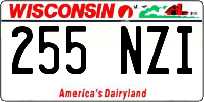WI license plate 255NZI