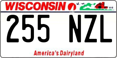 WI license plate 255NZL