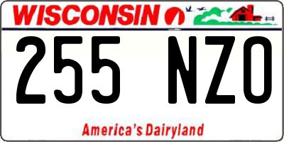WI license plate 255NZO