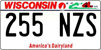 WI license plate 255NZS