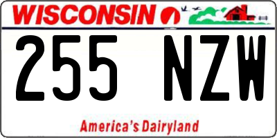 WI license plate 255NZW