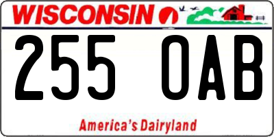 WI license plate 255OAB
