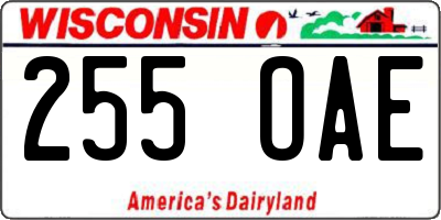 WI license plate 255OAE