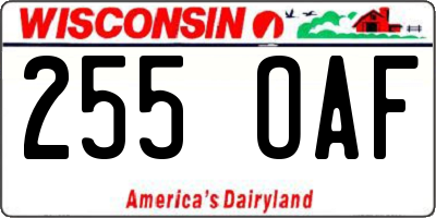 WI license plate 255OAF