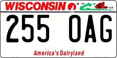 WI license plate 255OAG