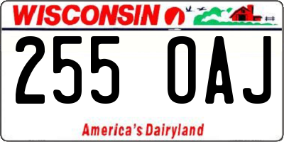 WI license plate 255OAJ