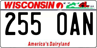 WI license plate 255OAN