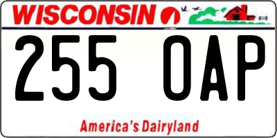 WI license plate 255OAP