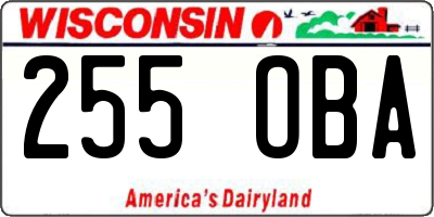 WI license plate 255OBA