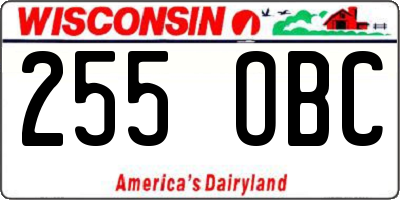 WI license plate 255OBC