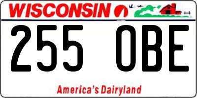 WI license plate 255OBE