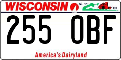 WI license plate 255OBF