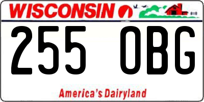 WI license plate 255OBG