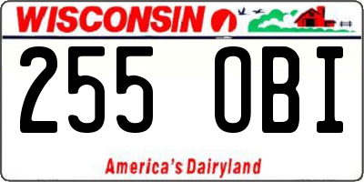 WI license plate 255OBI