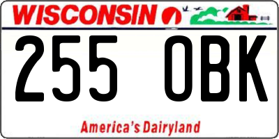 WI license plate 255OBK
