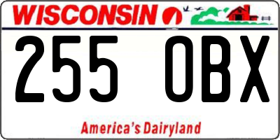 WI license plate 255OBX