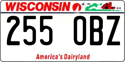 WI license plate 255OBZ