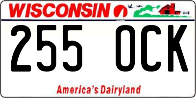 WI license plate 255OCK