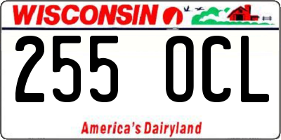 WI license plate 255OCL