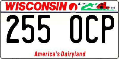 WI license plate 255OCP