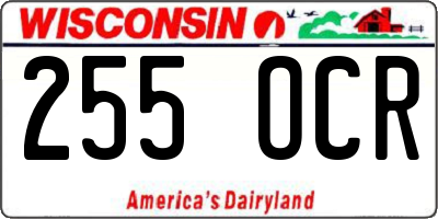 WI license plate 255OCR