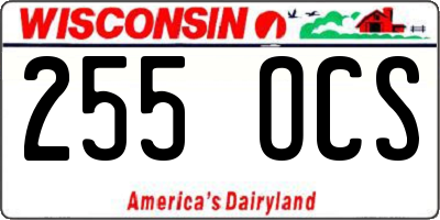 WI license plate 255OCS
