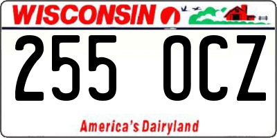 WI license plate 255OCZ