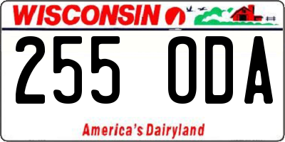 WI license plate 255ODA