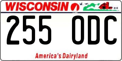 WI license plate 255ODC