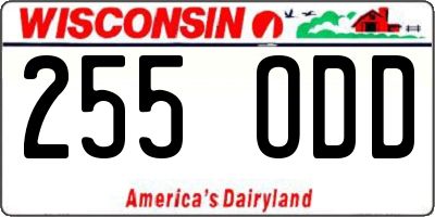 WI license plate 255ODD