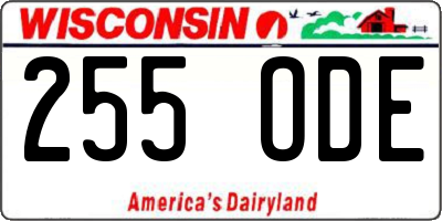 WI license plate 255ODE