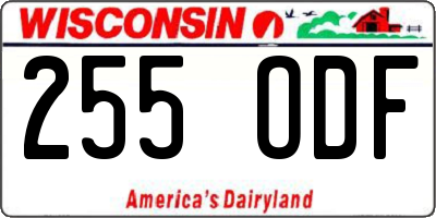 WI license plate 255ODF