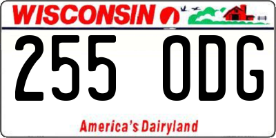 WI license plate 255ODG