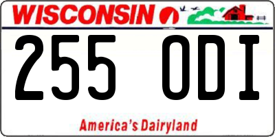 WI license plate 255ODI
