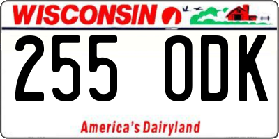 WI license plate 255ODK