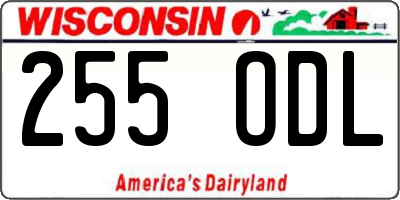 WI license plate 255ODL